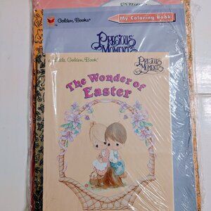VTG 1980s Precious Moments Easter Gift Bundle Sealed Little Golden Book Stickers